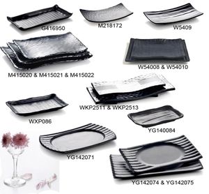 Assiette de dîner en mélamine Frost Rectangle Lrregular Plate de mode Restaurant Sushi A5 Table en mélamine 8991063