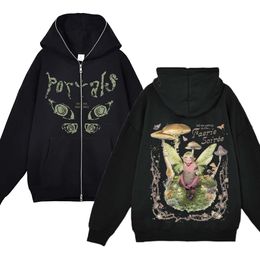 Melanie Martinez Hoodies Streetwear Y2k Full Zipper Sweatshirts Portals Tour Album imprimé zip up Jacket Men Women Women Casual Coats