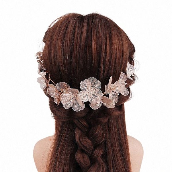 MEDIDOR MUJER Joyería Accesorios para el cabello Cobre Petal Banda para cabello HEADDR Pearl Pearl Handmade Band Dr Headdr Q28H#