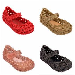 Sandalias Melissa para niños, zapatos de princesa huecos para niños, zapatos antideslizantes de PVC de verano, zapatos de gelatina para niñas pequeñas, zapatos de nido de pájaros para niños TLZYQ295