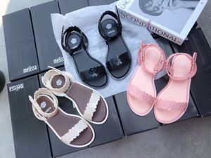 Melissa Designer Sandales Chaussures Luxury Sandales Flat Flat Sandales Loafers Lanqueurs Slippers Womans Pinches Pinches Place Summer Plateforme Canvas Herringbone