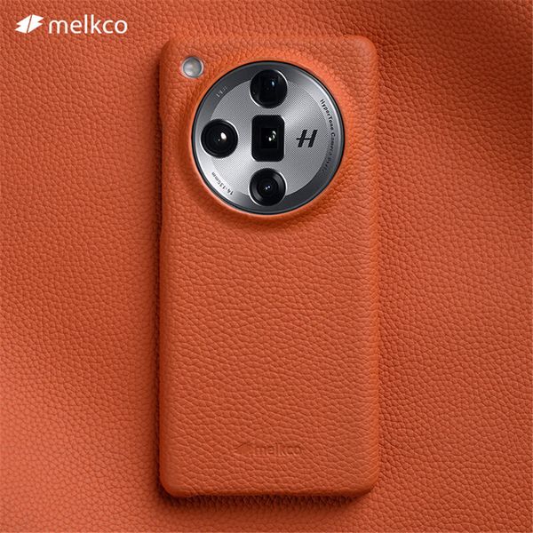 Melkco étui mince en cuir de vachette véritable pour OPPO Find X7 Ultra X7 Business couverture arrière