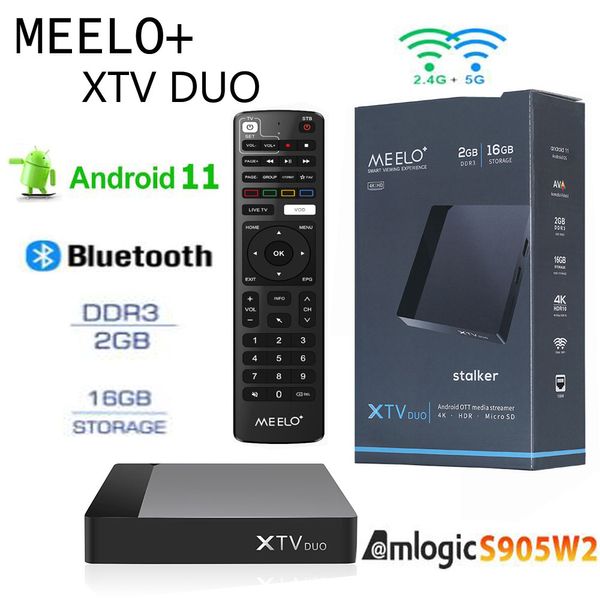 MELLO Plus XTV Duo décodeur Amlogic S905W2 TV BOX récepteur BT double WIFI Android 11 AV1 HDRPLUS 2G 16G