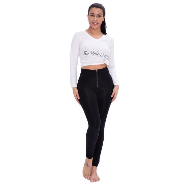 Mélodie noir Leggings pantalons de Yoga femmes taille haute maigre jegging de gymnastique sans couture Bum ascenseur Shapewear entraînement pantalons de gymnastique