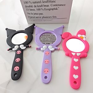 Melody INS – Mini miroirs portables Kawaii pour filles, vêtements d'extérieur mignons, Mini miroirs à tige en silicone