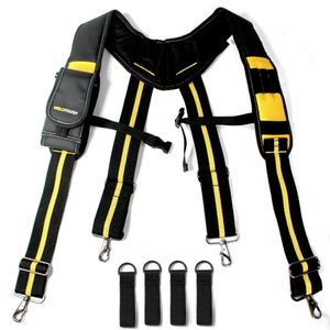 Melotough Tool Belt Suspenders Constructiewerkbeugels voor mannen met afneembare telefoonhouder comfortabel schuimschouderpadder 240401