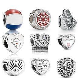 Bijoux MEMNON 925 STERLING SIRGE ARROUVEAU ESEET COEUR COEUR CHARME BALLE BALLS CHARMS MAID OF HONNE BEAD SUN SUM