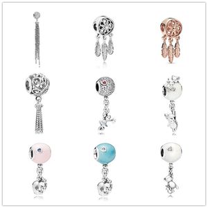 Memnon Jewelry 925 Sterling Silver Enchanted Heart Tassel Charm Charm espiritual Dreamcatcher Charmes Balas Beads Fit Pulseras Diy para mujeres 797034en23