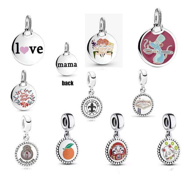 Memnon Jewelry Charm de alta calidad 2021 S925 Plata esterlina Cuentas redondas en forma de corazón Smail Cat Colgante Charms Fit Pulseras y collar Accesorios de bricolaje Joyería