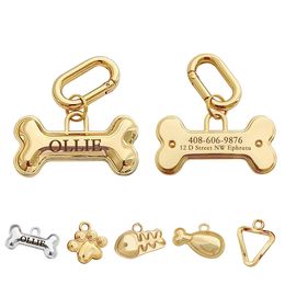MEMOPAW CONCEPTION Personnalize Pet Dog Name Tag Copper Free Graving Antilost Colliers For Dogs Cats NamePlate 240524
