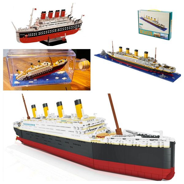 Mémorabilia mini lepin modèle de croisière navire flotteur titanic bateau bricolage bâtiment en brique titanic jouet jouet navire pour le prix de vente des enfants
