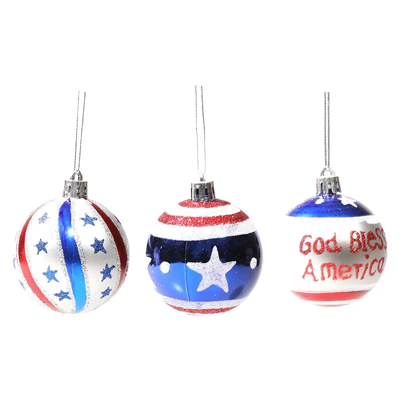 Memorial Day Ornaments Ball 4th of July Tree Decorations Independence Day Hanging Party Patriotic Decorations