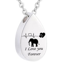 Memorial Sieraden Crematie Urn As Olifant Hanger RVS Waterdruppels Aandenken Memorial Charms Hanger voor Dames6713993