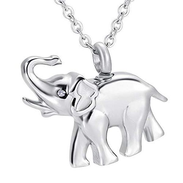 Memorial Keepsake Urna Colgante Cremación Ceniza Urna Charm Collar Joyería Acero Inoxidable Lindo Elefante Memoria Locket - papá y mamá203e