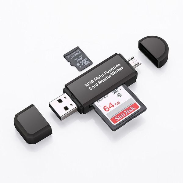 Lector de tarjetas de memoria MINI USB 2.0 OTG Micro SD / SDXC TF Adaptador de lector de tarjetas Micro USB OTG a USB 2.0 Adaptador para PC Computadora portátil