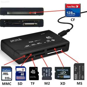 Geheugenkaartlezers 7 in 1 alles-in-één geheugenkaartlezer voor USB externe Mini SDHC M2 MMC XD CF lezen en schrijven Flash-geheugenkaart DIY Nieuwste L230916