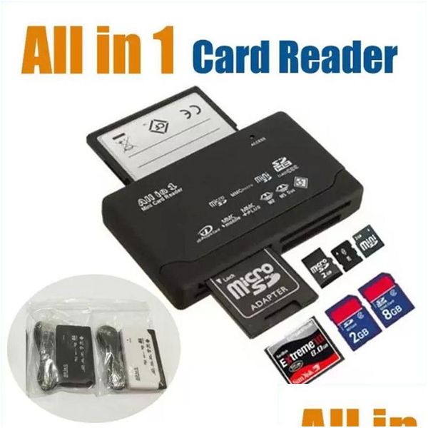 Lecteurs de cartes mémoire All-in-1 Portable All in One Mini Reader MTI 1 USB 2.0 DROP DIVROYAGE ORDINATEURS ACCESSOIRES DE RETTACKING OTXB6
