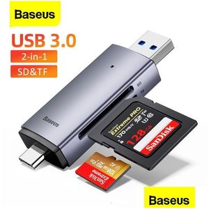 Geheugenkaartlezers Baseus USB 30 Type C naar Micro Sd Tf 2 in 1 voor pc-laptopaccessoires Smart Reader-adapter 230302 Drop Delivery Com Otaho