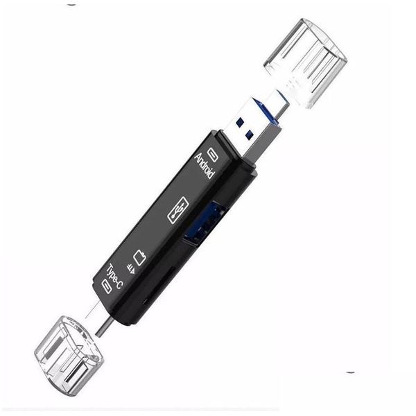 Lecteurs de cartes mémoire à haute vitesse USB3.0 TF SD Reader Micro USB Adaptateur Flash MicroSD 3 en 1 Type-C OTG Drop Delivery ordinateurs