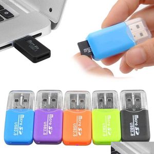 Lecteurs de cartes mémoire Mini USB 2.0 Micro SD TF Reader USB2.0 Adaptateur Flash High Speed pour ordinateur ordinateur portable Cardreder Drop Livrot Compu Otdau