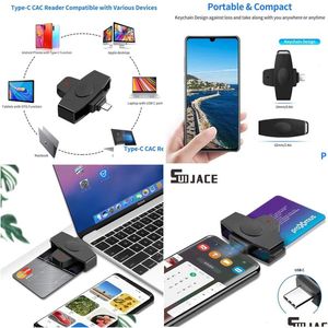 Lecteurs de cartes mémoire Suijace USB Type C Smart Reader ID Banque EMV Electronic Dnie DNI SIM Cloner Connecteur Adaptateur Android Phones Drop D OT8J4