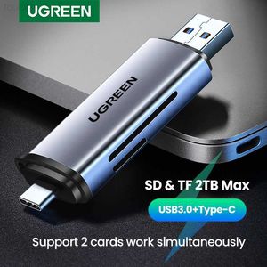 Geheugenkaartlezers UGREEN-kaartlezer USB3.0 USB C naar SD MicroSD TF Thunderbolt 3 voor pc Laptopaccessoires Slimme geheugenkaartlezer SD-kaartadapter L230916