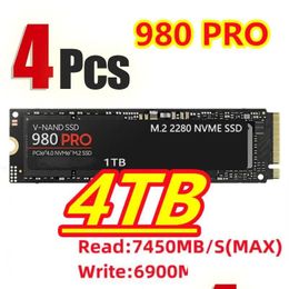 Geheugenkaarten Harde stuurprogramma's Boxs 1/2/3/4PCS 4TB 980 PRO SSD NVME M.2 2280 PCLE4.0X 2TB Interne vaste toestand Drive HDD -schijf voor PS5 D Dhoug