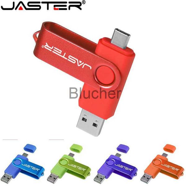 Tarjetas de memoria USB Stick Custom Usb C Pen Drive 128GB Metal Rotativo OTG Flash Drives 64GB Llavero gratis Teléfono móvil Memory Stick U Disco 32GB 16G x0720