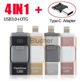 Geheugenkaarten USB-stick Geheugenkaarten USB-stick voor iphone Lightning ios OTG-flashdrive memory stick type c pendrive typec USB-flashdrive 16GB 32GB 64GB pen drive usb30 x