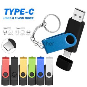 Tarjetas de memoria Memoria USB Tarjetas de memoria Memoria USB de alta velocidad 2 en 1 tipo C USB 2.0 Unidades flash Pendrive llave USB OTG Unidad flash USB 64GB 32GB 16GB 128GB Pen Driver Cle USB x0720