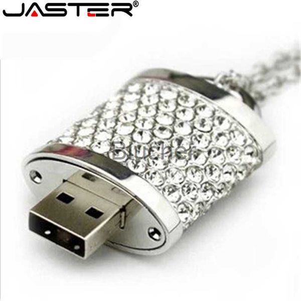 Cartes mémoire cartes mémoire USB Stick USB Jaster personnalisé bijourie créatif personnalisé Crystal Lock Usb Flash Drives 32 Go 64 Go USB 20 Collier Diamond Pendri