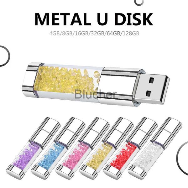 Cartes mémoire Clé USB Cartes mémoire Clé USB Crystal Diamond Clé USB 20 Clé USB 64 Go Personnaliser photo avec lumière LED Clé USB Disque mémoire Clé USB Exquisite gif