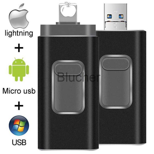 Tarjetas de memoria USB Stick Usb Flash Drive pendrive para iPhone 66s6Plus77Plus8X UsbOtgLightning 32g 64gb Pen Drive para dispositivos de almacenamiento externo iOS x0720