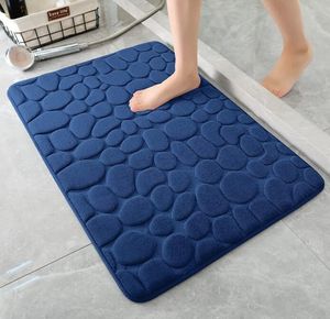 Memory Foam Bath Mat Cobblestone Bathroom Rugs Super Water Absorbent Bath Mats for Bathroom Machine Washable Bath Rugs