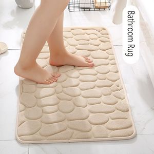 Tapis de bain en mousse à mémoire de forme 50*80 cm d'épaisseur Super Absorption d'eau lavable en Machine doux confortable tapis de bain de sol