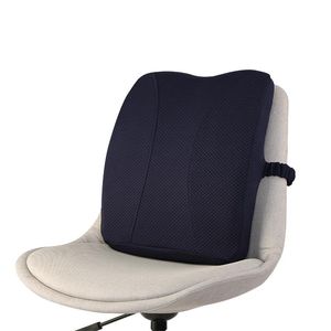 Cojín de espuma viscoelástica, soporte Lumbar, almohada para la cintura, coxis, silla de oficina, asiento trasero de espuma de bambú con funda de almohada, cojín/decorativo