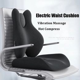 Mousse à mémoire de forme Massage électrique coussin de taille ensemble de coussin de chaise compresser soulager la douleur pour voiture bureau maison oreiller orthopédique 240223