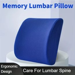 Almohada de soporte lumbar de espuma viscoelástica, cojín ortopédico para aliviar el dolor de espalda para silla de oficina y asiento de coche 231220
