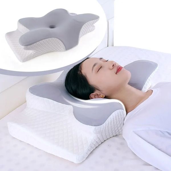 Almohada de espuma de memoria almohada de mariposa en forma de mariposa relajante almohada de almohada de almohada de almohada lenta de rebote alivio de cama ortopédica 240415