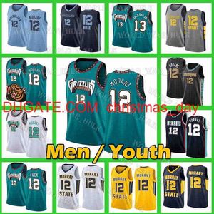 Memphi Basketball Jerseys Ja 12 Morant Jason 55 Williams Jersey 13 Jaren Jackson Jr. Grizzlie Murray State College City Green White Edition Mens Youth Kid