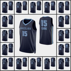 Memphis''Grizzlies''Men Jaren Jackson Jr. Brandon Clarke Desmond Bane Ja Morant Killian Tillie Dillon Brooks 75e anniversaire Diamond Custom Navy Jersey