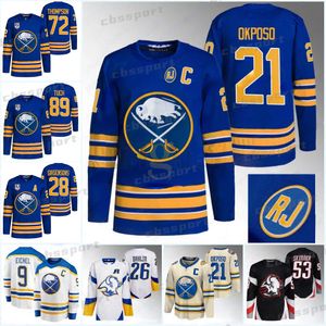 Buffalo Honor RJ Patch Sabres Jerseys 53 Jeff Skinner Saber Hockey Jersey Alex Tuch Tage Thompson Victor Olofsson Devon Levi Rasmus Dahlin Owen Power Dylan Cozens