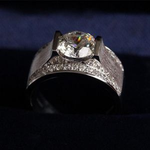 Hommes 925 argent saphir simulé diamant Zircon pierres précieuses anneaux mode fiançailles bandes de mariage bijoux garçons