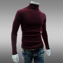 Pull en tricot à col roulé pour homme, vêtement d'extérieur décontracté, de haute qualité, à la mode