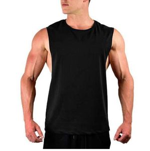 Heren uitgesneden mouwloos shirt sportscholen Stringer vest lege training t-shirt spier Tee bodybuilding tank top fitness kleding