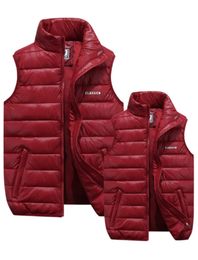 Gilets en duvet pour hommes 4 couleurs vestes d'hiver hommes mode sans manches solide manteau à fermeture éclair pardessus gilets chauds grande taille S-6XL