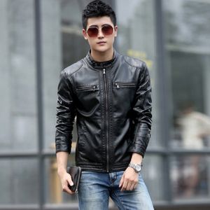Zwart bruin klassieke kunstleer jassen voor mannen jassen rits slim fit korte hiphop casual motorfiets jassen mannelijke fitness kleding M-5XL