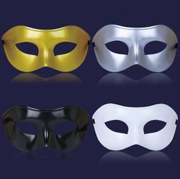 Meners Maskerade Masker Fancy Dress Venetiaanse Maskers Masquerade Maskers Plastic Half Gezichtsmasker (zwart, wit, goud, zilver) SN016