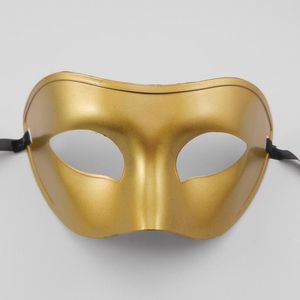 Masque de mascarade pour homme simple Masque de masques vénitiens Masques de mascarade Masque en plastique de demi-visage en option Multi couleurs
