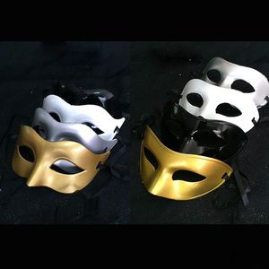 Mens dame maskerade masker fancy jurk venetiaanse maskers maskerade maskers plastic half gezicht masker optioneel veelkleurig zwart wit goud
